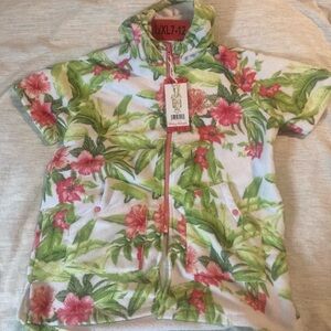 Tropical Floral Zip-Up Jacket